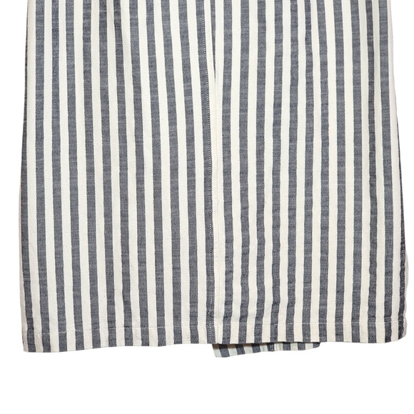 Anthropologie Striped Pencil Skirt Wrap Belted Midi Knee Length Blue & White 10 - Picture 10 of 14